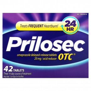 Prilosec, OTC, 20 мг, 42 таблетки - описание | фото