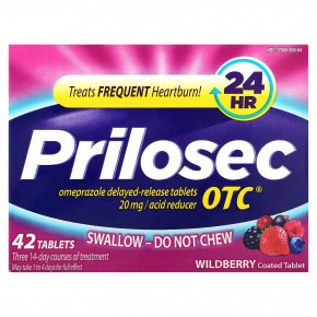 Prilosec, OTC, Wildberry, 20 мг, 42 таблетки - описание | фото