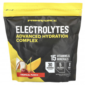 Primaforce, Electrolytes, улучшенный комплекс для увлажнения, тропический пунш, 30 пакетиков по 5,8 г (0,2 унции) в Москве - eco-herb.ru | фото