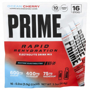 Prime Hydration, Rapid ReHydration, смесь для приготовления электролитического напитка, со вкусом вишни, 16 стик-пакетов по 5,9 г (0,2 унции) - описание
