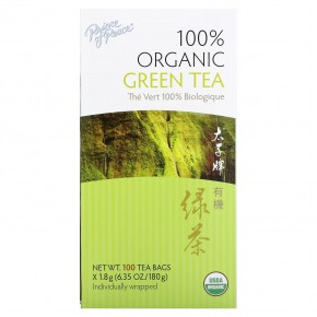 Prince of Peace, на 100% органический зеленый чай, 100 чайных пакетиков, 180 г (6,35 унции) - описание