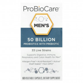 ProBioCare, пробиотики с пребиотиками для мужчин, 50 млрд, 60 растительных капсул - подробнее ProBioCare, пробиотики с пребиотиками для мужчин, 50 млрд, 60 растительных капсул - описание