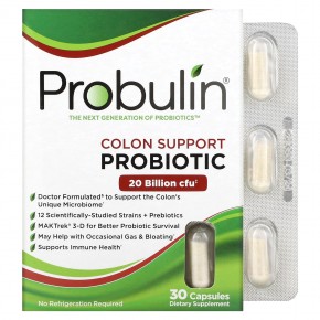 Probulin, Поддержка толстого кишечника, пробиотик, 30 капсул в Москве - eco-herb.ru | фото