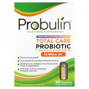 Probulin, Total Care, пробиотик, 20 млрд КОЕ, 30 капсул в Москве - eco-herb.ru | фото
