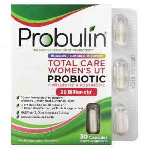 Probulin, Total Care, пробиотик для женской мочевыделительной системы, 20 млрд КОЕ, 30 капсул в Москве - eco-herb.ru | фото