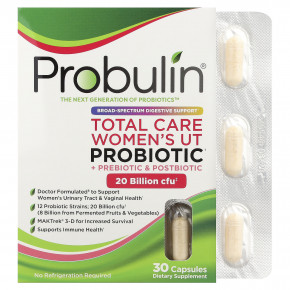 Probulin, Total Care, пробиотики, пребиотики и постбиотики для женщин, 30 капсул - описание | фото