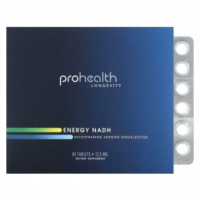 ProHealth Longevity, Energy NADH, никотинамид-аденин-динуклеотид, 12,5 мг, 90 таблеток в Москве - eco-herb.ru | фото