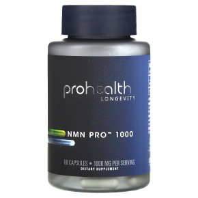 ProHealth Longevity, Uthever, NMN Pro 1000, 1000 мг, 60 капсул (500 мг в 1 капсуле) - описание