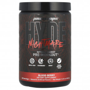 ProSupps, HYDE® Nightmare, интенсивная энергия перед тренировкой, кровавая ягода, 406,8 г (14,35 унции) - описание | фото