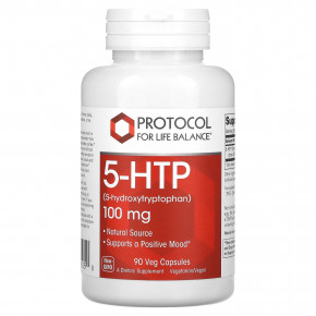 Protocol for Life Balance, 5-HTP, 100 мг, 90 растительных капсул - описание