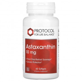 Protocol for Life Balance, Astaxanthin, 10 mg, 60  Softgels в Москве - eco-herb.ru | фото