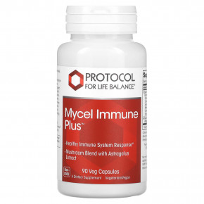 Protocol for Life Balance, Mycel Immune Plus, 90 растительных капсул - описание | фото