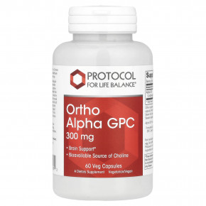 Protocol for Life Balance, Ortho Alpha GPC, 300 мг, 60 растительных капсул - описание | фото