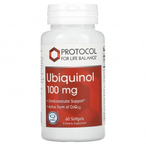 Protocol for Life Balance, Убихинол, 100 мг, 60 мягких таблеток - описание