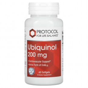 Protocol for Life Balance, убихинол, 200 мг, 60 капсул - описание