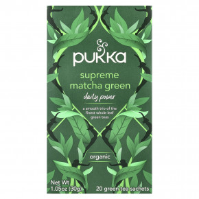 Pukka Herbs, Organic Green Tea, Supreme Matcha Green, 20 пакетиков, 30 г (1,05 унции) - описание | фото