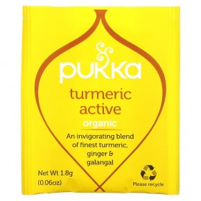 Pukka Herbs, Органический травяной чай, активная куркума, без кофеина, 20 пакетиков, 36 г (1,27 унции) в Москве - eco-herb.ru | фото