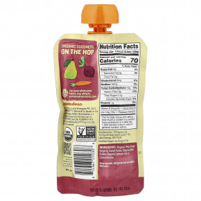 Pumpkin Tree Organics, Peter Rabbit™ Organics, пюре из органических фруктов и овощей, груша, морковь и свекла, 125 г (4,4 унции) в Москве - eco-herb.ru | фото