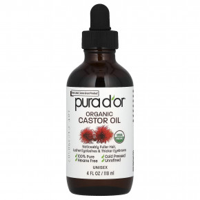 Pura D'or, Professional, органическое касторовое масло, 118 мл (4 жидк. унц.) - описание | фото