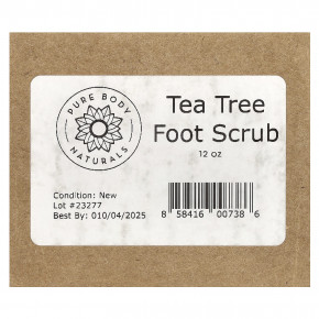 Pure Body Naturals, Скраб для ног, масло чайного дерева, 340 г (12 унций) (Товар снят с продажи) в Москве - eco-herb.ru | фото