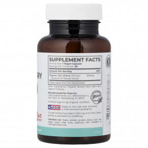 Pure Co., органическая вишня, 60 веганских капсул (500 мг в 1 капсуле) в Москве - eco-herb.ru | фото