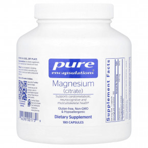 Pure Encapsulations, Магний (цитрат), 180 капсул - описание