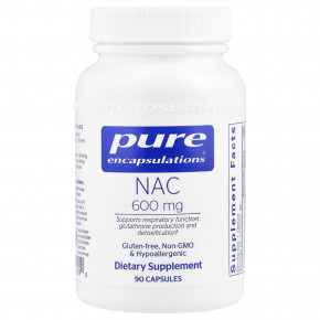 Pure Encapsulations, NAC, 600 мг, 90 капсул - описание