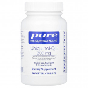 Pure Encapsulations, Ubiquinol-QH, 200 мг, 60 мягких капсул - описание | фото