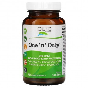 Pure Essence, One 'n' Only, цельнопищевые мультивитамины, 90 таблеток - описание