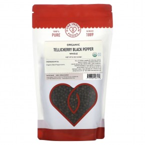 Pure Indian Foods, Organic Tellicherry Black Pepper, Whole , 8 oz (226 g) в Москве - eco-herb.ru | фото