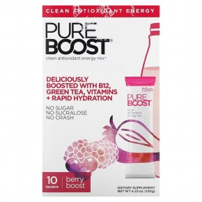 Pureboost, Clean Antioxidant Energy Mix, Berry Boost, 10 Packets, 0.42 oz (12 g) Each в Москве - eco-herb.ru | фото