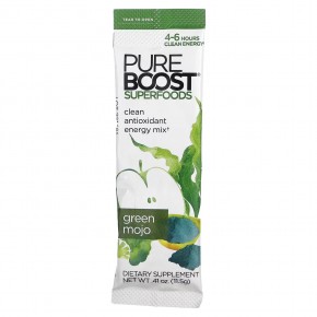 Pureboost, Superfoods, чистая энергетическая смесь с антиоксидантами, зеленый моджо, 10 пакетиков (11,5 г (0,41 унции)) в Москве - eco-herb.ru | фото