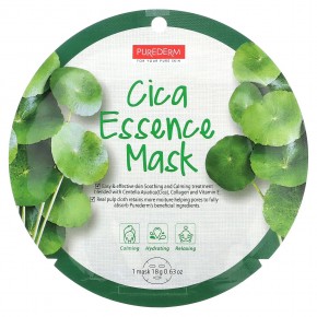 Purederm, Cica Essence Beauty Mask, 12 шт., 18 г (0,63 унции) в Москве - eco-herb.ru | фото