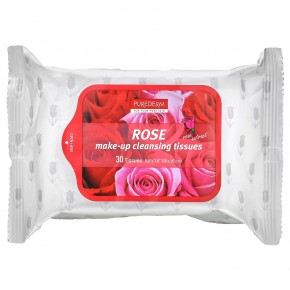 Purederm, Make-Up Cleansing Tissues, Rose, 30 Tissues в Москве - eco-herb.ru | фото