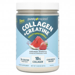 Purely Inspired, Collagen + Creatine, Watermelon Strawberry, 10.63 oz (301 g) в Москве - eco-herb.ru | фото