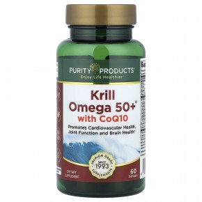 Purity Products, Krill Omega 50+ ® с коэнзимом Q10, 60 мягких таблеток - описание | фото
