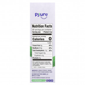 Pyure, органический подсластитель в гранулах, со вкусом стевии, 80 пакетиков по 1 г (0,035 унции) в Москве - eco-herb.ru | фото