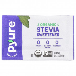 Pyure, органический подсластитель в гранулах, со вкусом стевии, 80 пакетиков по 1 г (0,035 унции) в Москве - eco-herb.ru | фото