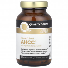 Quality of Life, Kinoko® Gold AHCC® с ацилированными альфа-глюканами, 60 растительных капсул в Москве - eco-herb.ru | фото