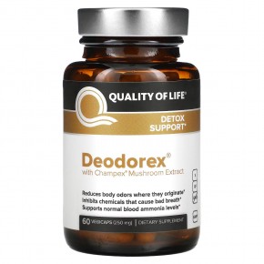 Quality of Life Labs, Deodorex, с экстрактом грибов Champex, 250 мг, 60 вегетарианских капсул в Москве - eco-herb.ru | фото