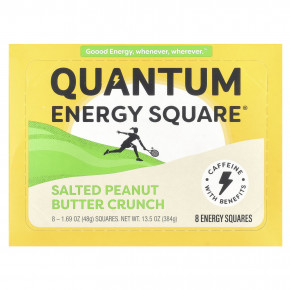 Quantum Energy Square, Кранч с соленым арахисовым маслом, 8 квадратов, 48 г (1,69 унции) - описание