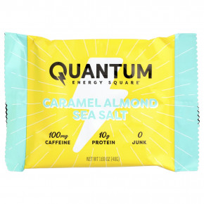 Quantum Energy Square, Морская соль с карамелью и миндалем, 8 энергетических батончиков, 48 г (1,69 унции) в Москве - eco-herb.ru | фото