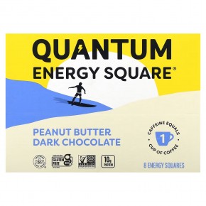 QUANTUM ENERGY SQUARE, Peanut Butter Dark Chocolate, 8 Squares, 1.69 oz (48 g) Each в Москве - eco-herb.ru | фото