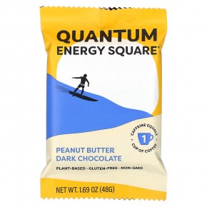 Quantum Energy Square, Темный шоколад с арахисовой пастой, 8 квадратов по 48 г (1,69 унции) в Москве - eco-herb.ru | фото