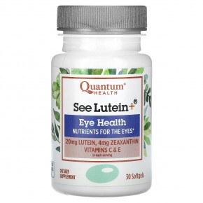 Quantum Health, See Lutein+, Eye Health, 30 Softgels в Москве - eco-herb.ru | фото