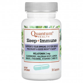 Quantum Health, Sleep + Immune, мелатонин, 30 капсул - описание | фото