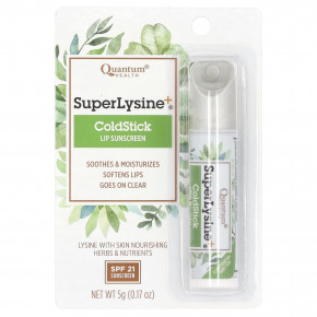 Quantum Health, Super Lysine + ®, ColdStick, солнцезащитное средство для губ, SPF 21, 5 г (0,17 унции) в Москве - eco-herb.ru | изображение Quantum Health, Super Lysine + ®, ColdStick, солнцезащитное средство для губ, SPF 21, 5 г (0,17 унции) в Москве - eco-herb.ru | фото