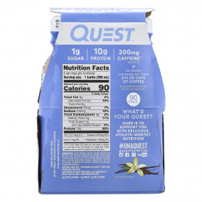 Quest Nutrition, холодный кофе, ванильный латте, 4 флакона по 296 мл (10 жидк. унций) в Москве - eco-herb.ru | фото