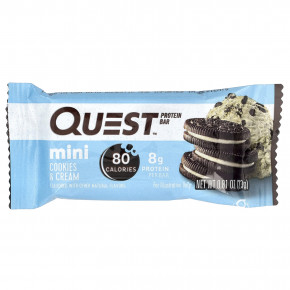 Quest Nutrition, мини, протеиновый батончик, печенье и крем, 14 батончиков по 23 г (0,81 унции) в Москве - eco-herb.ru | фото