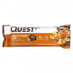 Quest Nutrition, Protein Bar, шоколадно-арахисовая паста, 4 батончика, 60 г (2,12 унции) в Москве - eco-herb.ru | фото